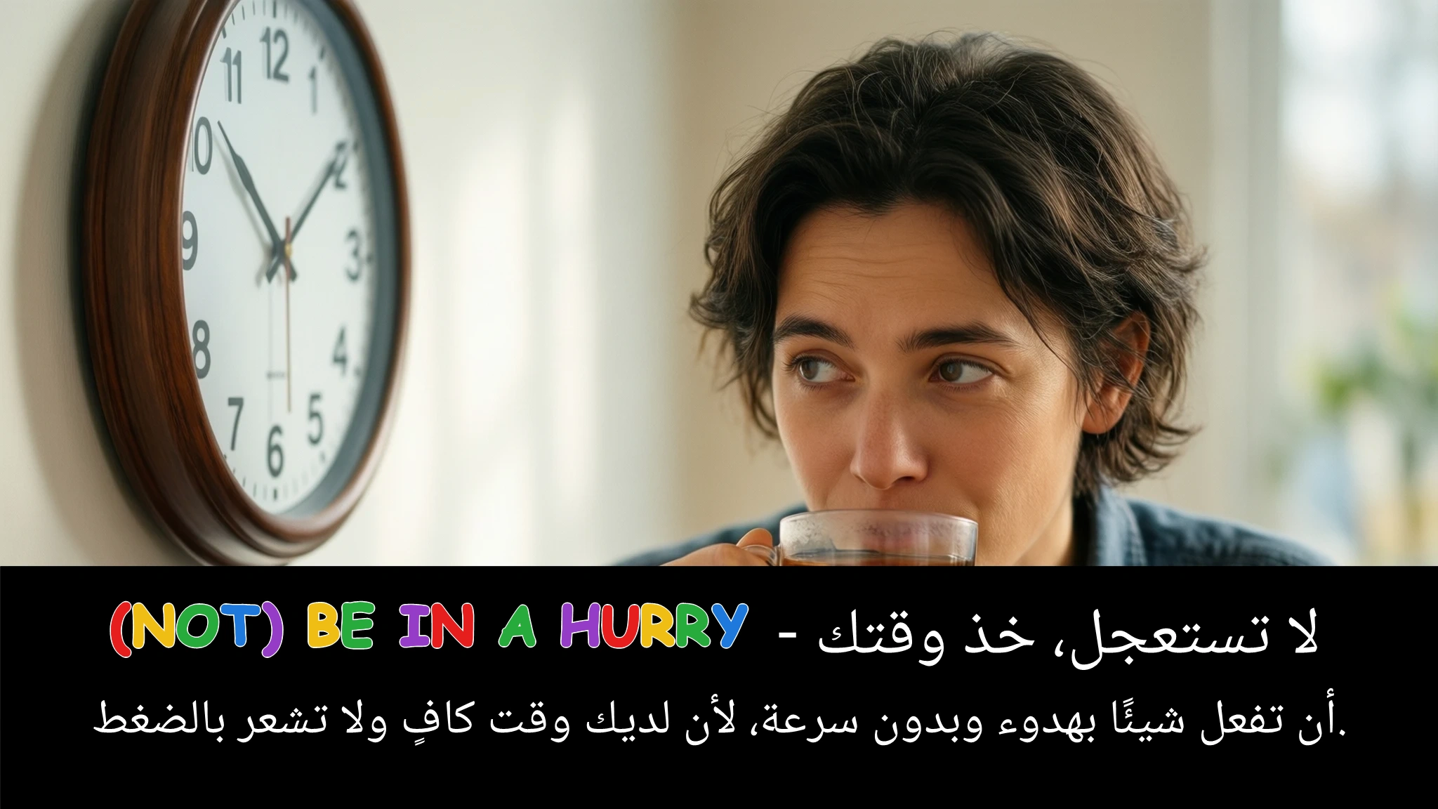 Arabic Illustration for (not) be in a hurry